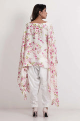 Women's Kaftan (White Printed)