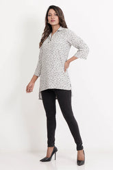 Women's Casual Tops (White Printed)