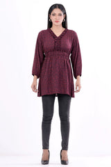 Women's Casual Tops (Maroon Printed)