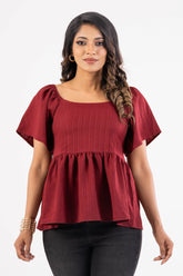 Women's Casual Tops (Maroon)