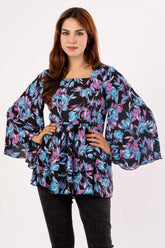 Women's Casual Tops (Black Printed)