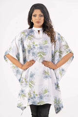 Women's Kaftan (White Printed)