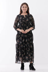 Women's Dress (Black Printed)
