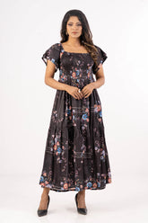 Women's Dress (Black Printed)