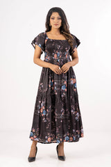 Women's Dress (Black Printed)