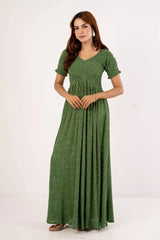 Women's Dress (Green Printed)
