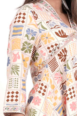 Women's Ethnic Tops (Cream Printed)