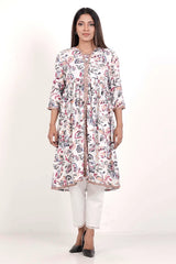 Women's Ethnic Tops (White Printed)