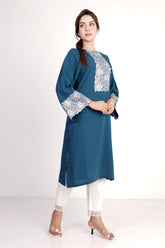 Women's Ethnic Tops (Peacock Blue)
