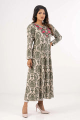Women's Ethnic Tops (Olive Printed)
