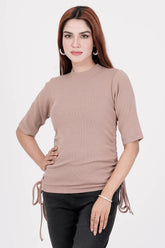 Women's Knitted Tops (Light brown)