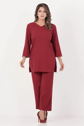 Women's Knitted Tops (Maroon)