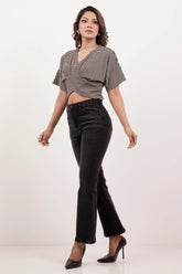 Women's Knitted Tops (Black Stripe)