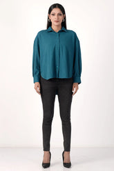 Women's Knitted Tops (Teal Blue)