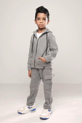 Boy's Hoodie Set (2-7Y) (Grey Melange)