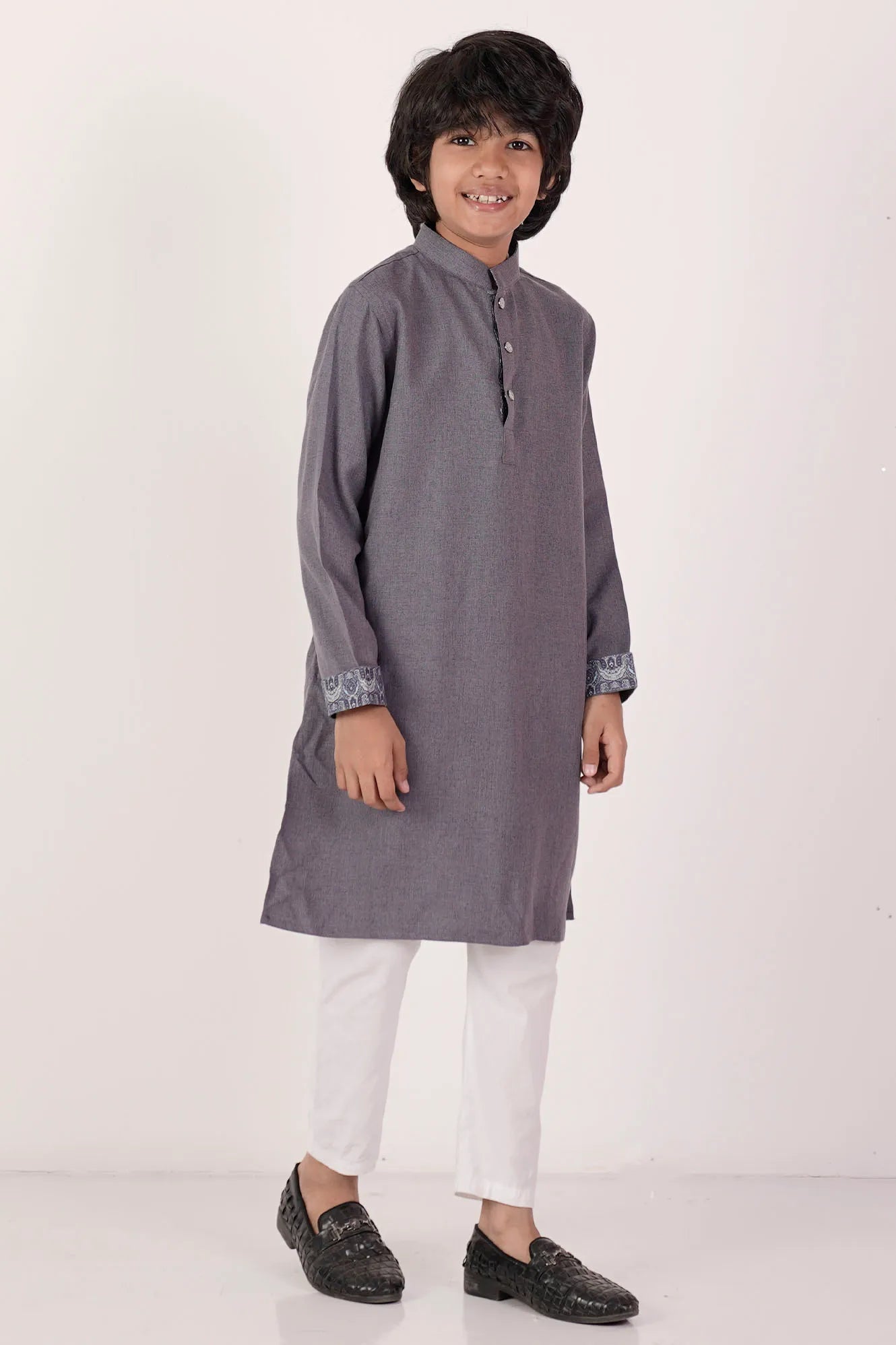 Boy's Panjabi (2-7Y) (Bluish Grey)