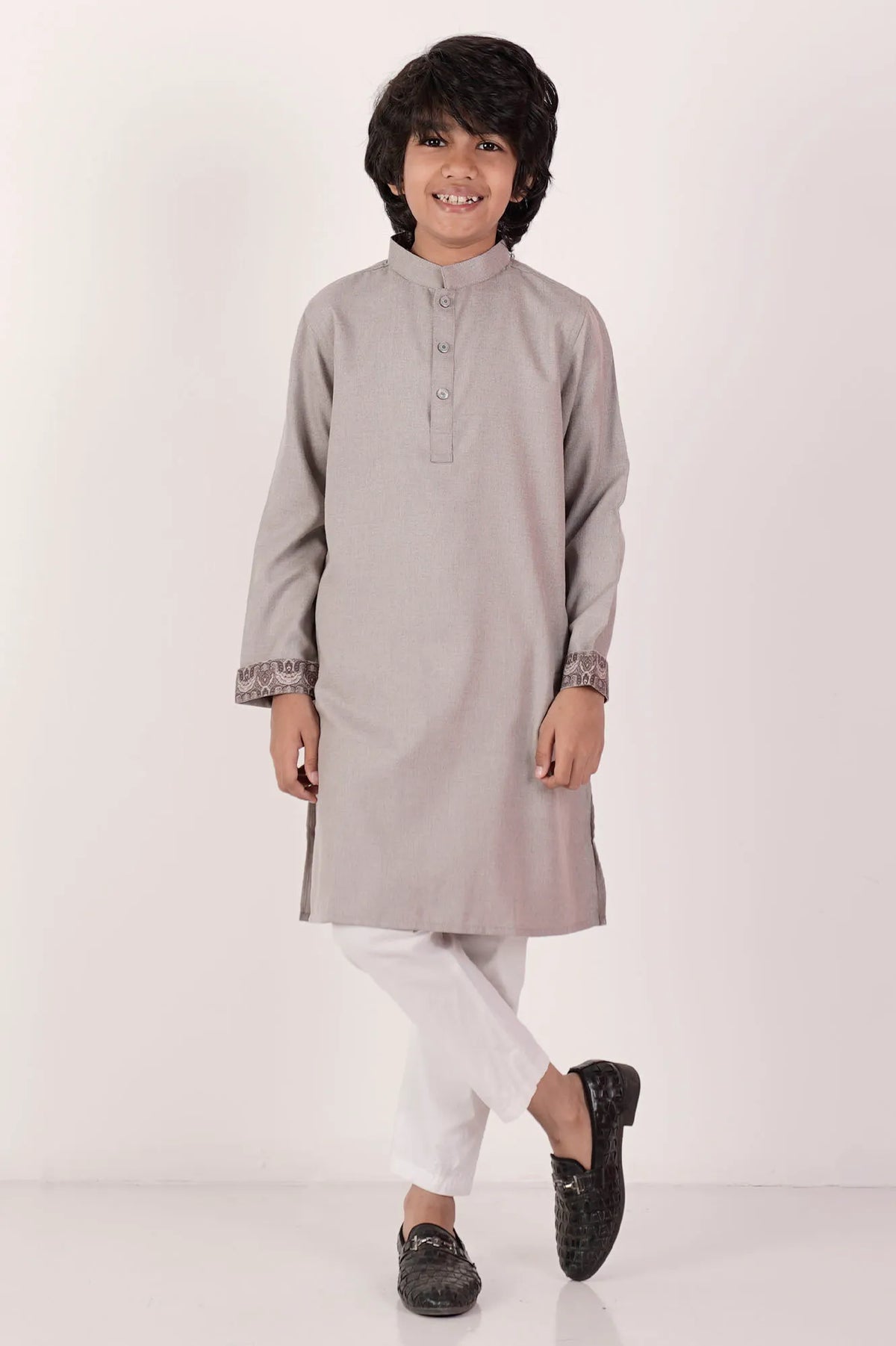 Boy's Panjabi (2-7Y) (Brownish Grey)