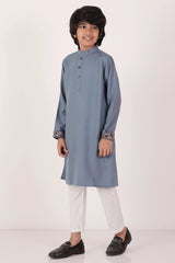 Boy's Panjabi (8-13Y) (Dirty Blue)