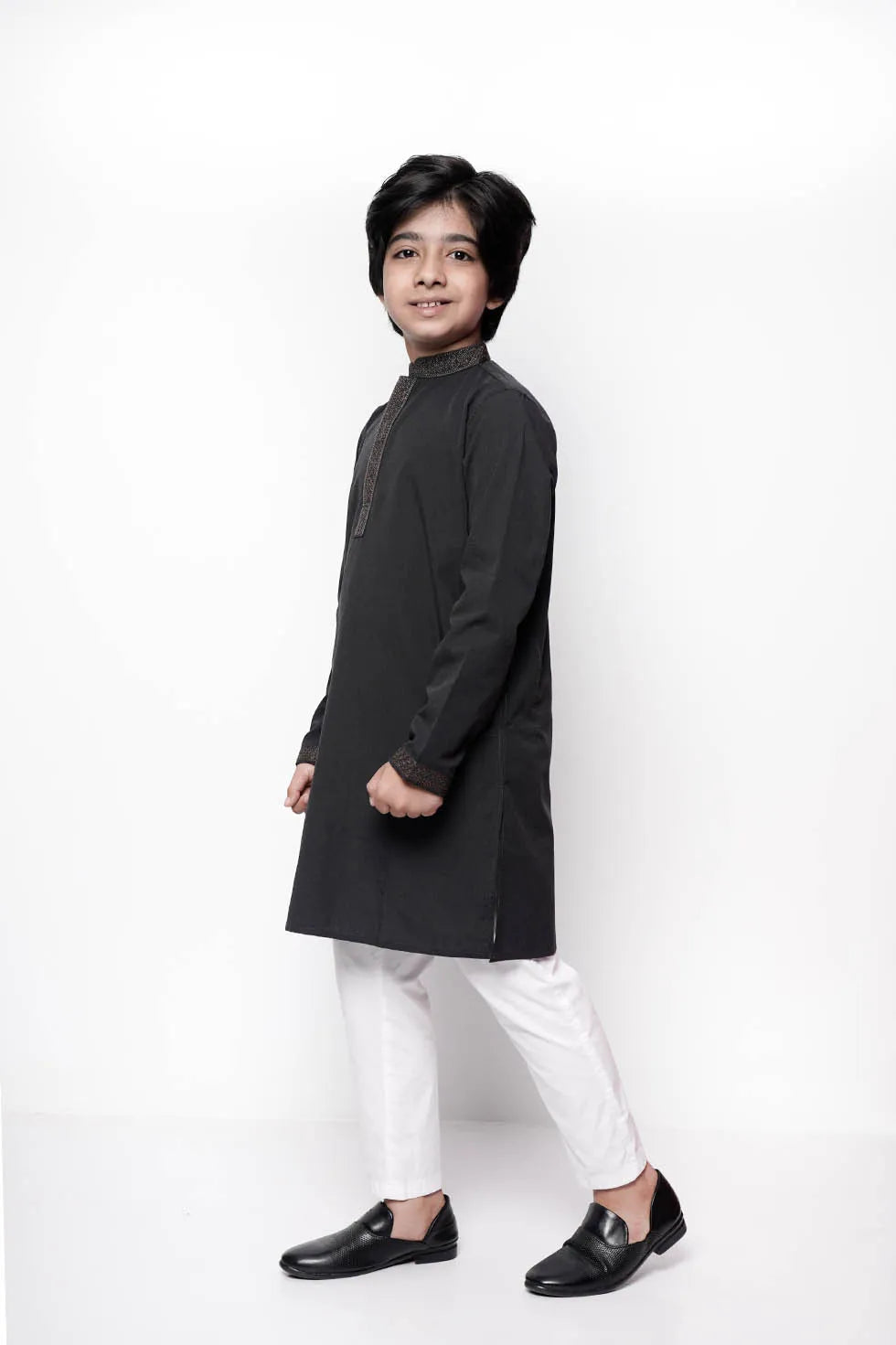 Boy's Panjabi (8-13Y) (Black)