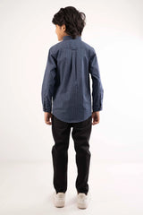 Boy's Shirt (2-7Y) (Navy Printed)