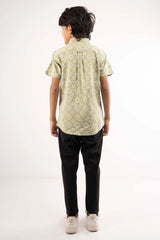 Boy's Shirt (2-7Y) (Green Printed)