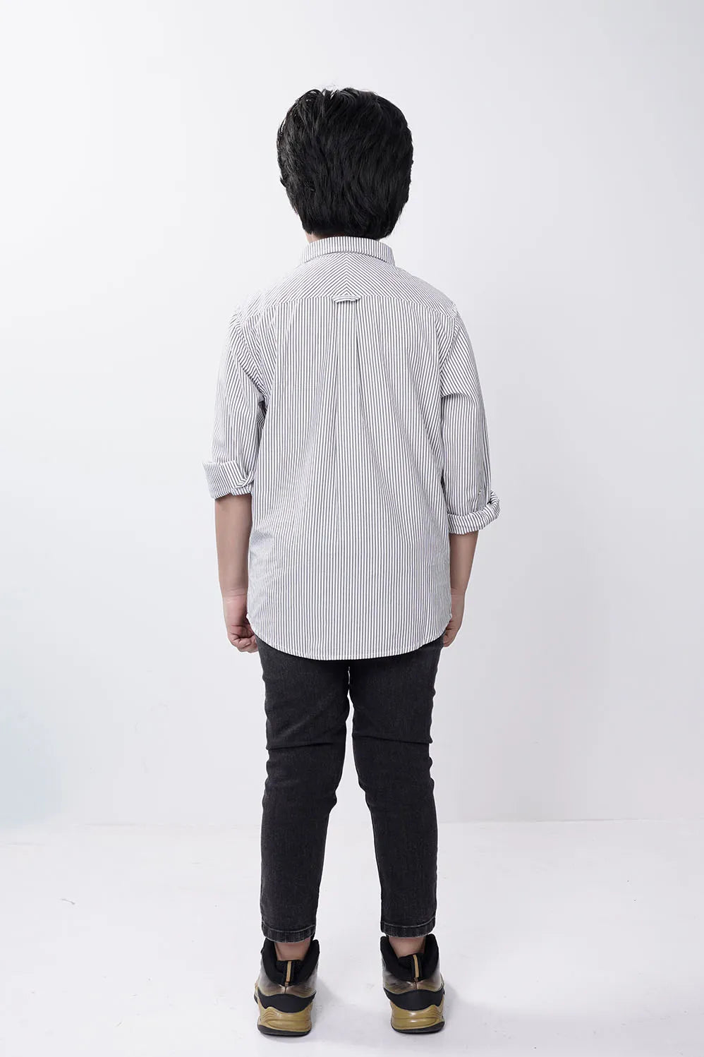 Boy's Shirt (2-7Y) (Black Stripe)