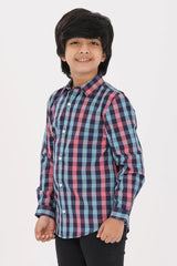 Boy's Shirt (2-7Y) (Navy Check)