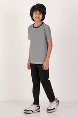 Boy's T-shirt (2-7Y) (Black Stripe)