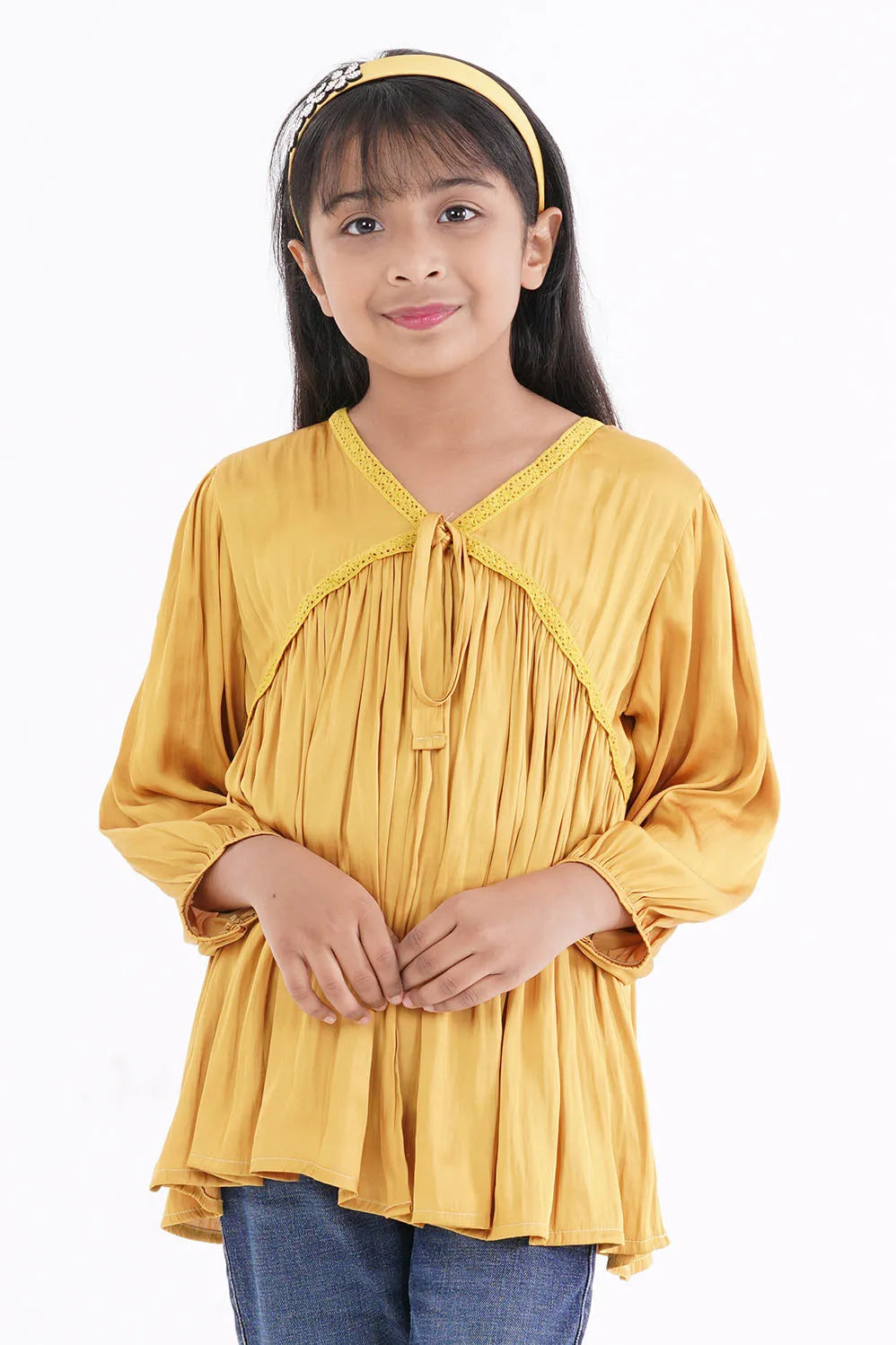 Girl's Casual Tops (2-7Y) (Yellow)