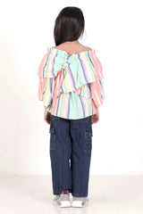 Girl's Casual Tops (8-13Y) (Mint Stripe)