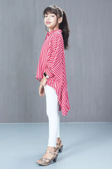 Girl's Casual Tops (8-13Y) (Cherry Stripe)