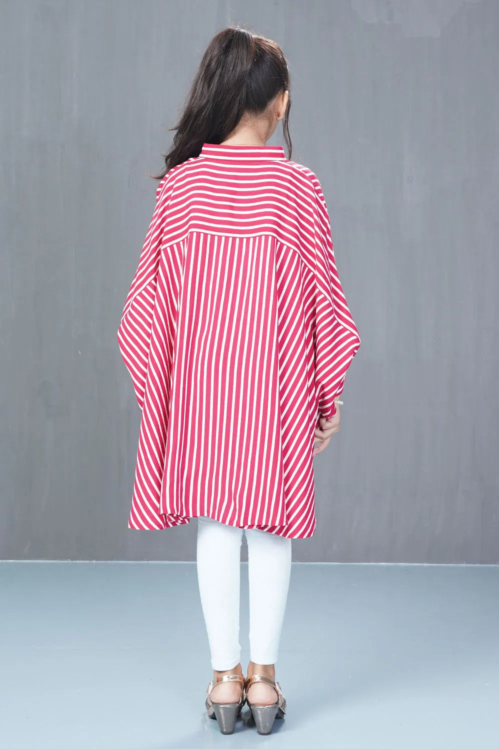 Girl's Casual Tops (8-13Y) (Cherry Stripe)