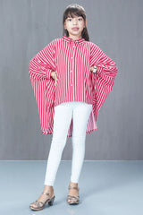 Girl's Casual Tops (8-13Y) (Cherry Stripe)