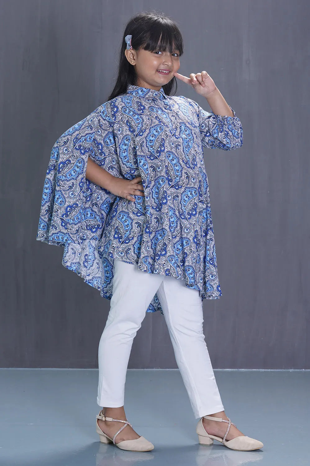 Girl's Casual Tops (2-7Y) (Blue Printed)