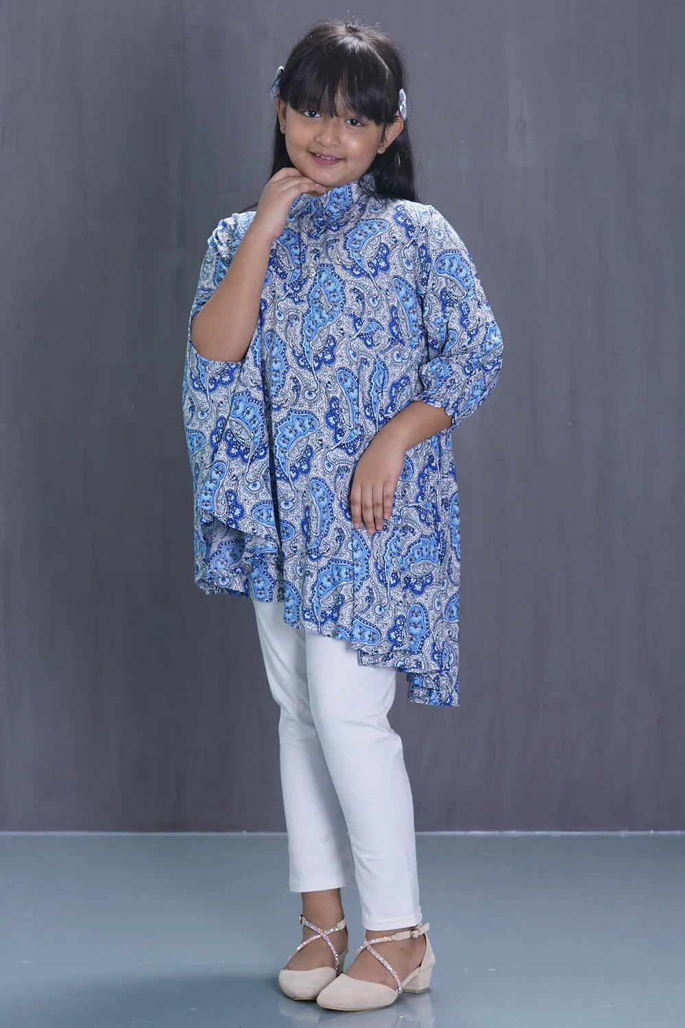Girl's Casual Tops (2-7Y) (Blue Printed)