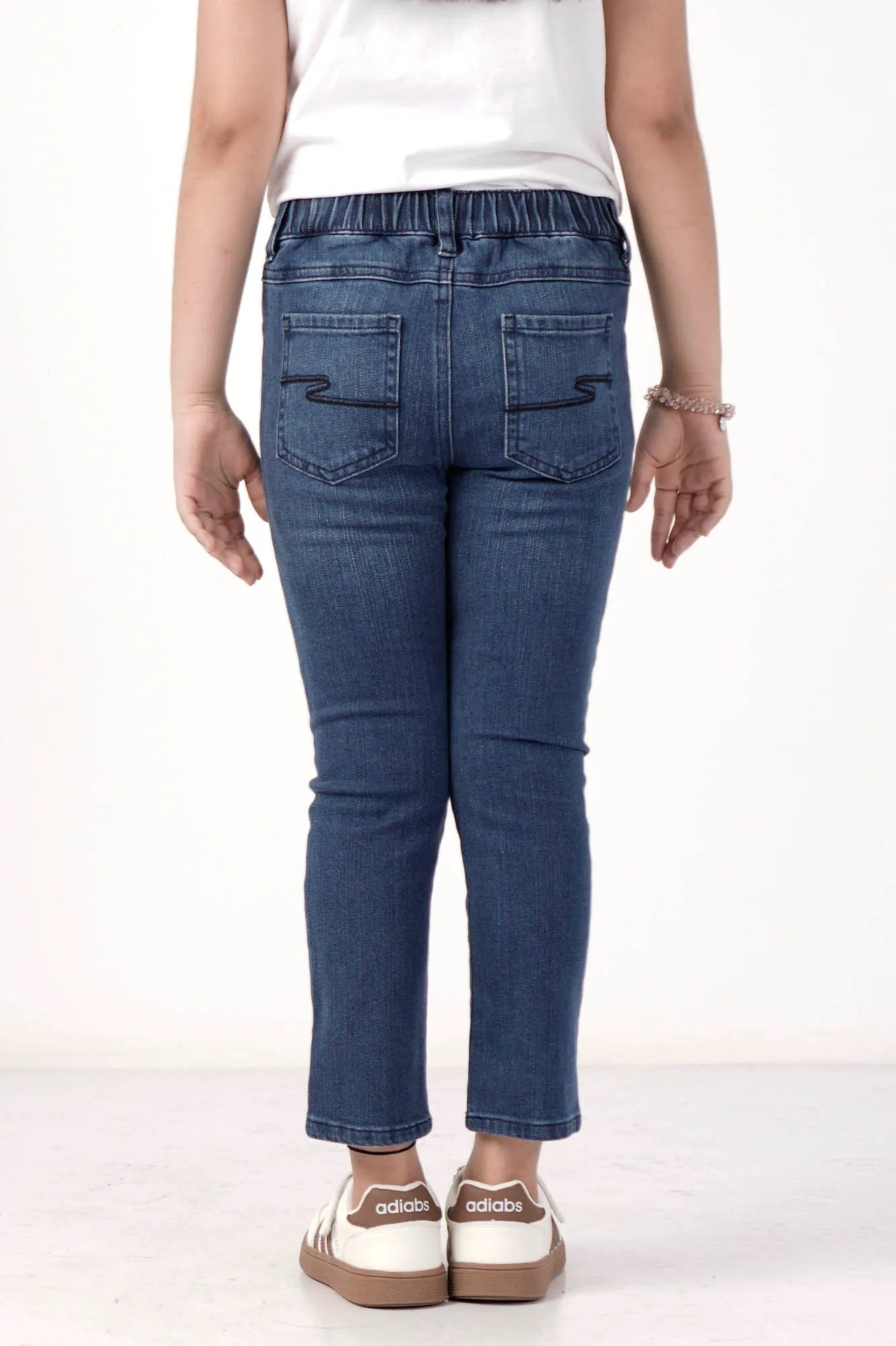 Girl's Denim Pant (8-13Y) (Medium Wash)