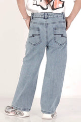 Girl's Denim Pant (8-13Y) (Light Wash)