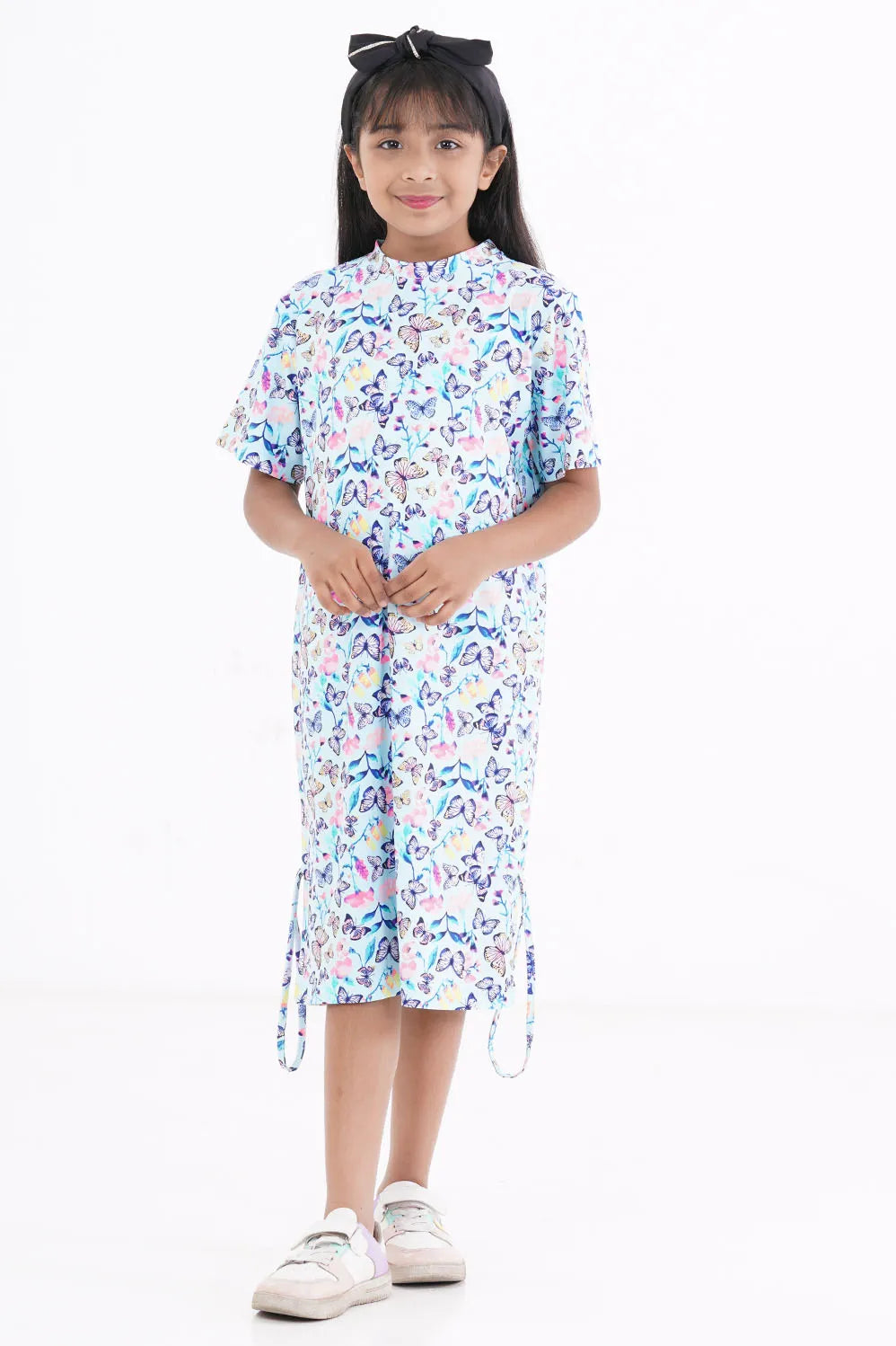 Girl's Dress (8-11Y) (Turquoise Print)