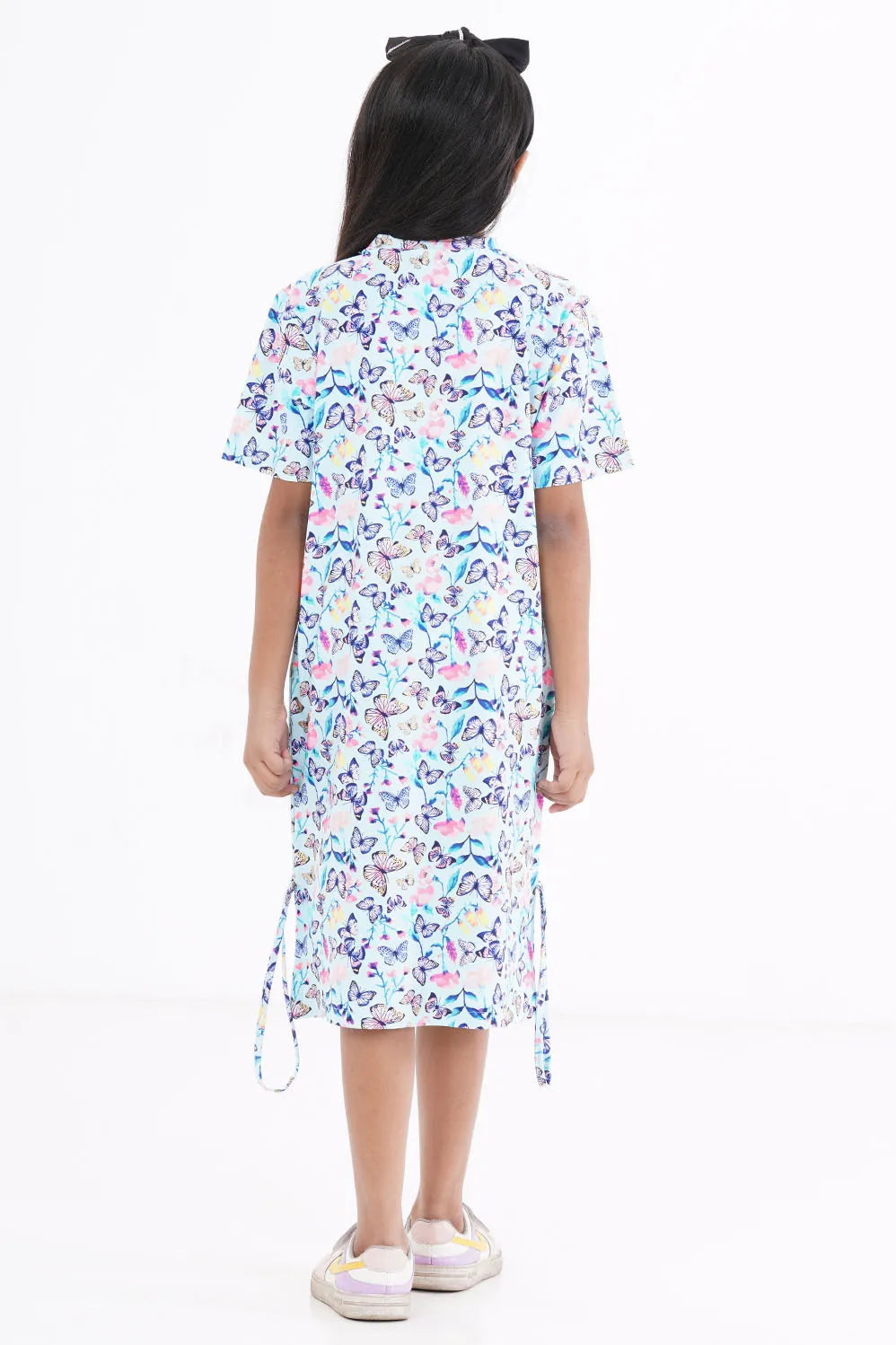 Girl's Dress (8-11Y) (Turquoise Print)