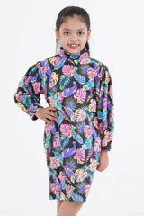 Girl's Dress (2-7Y) (Black Printed)