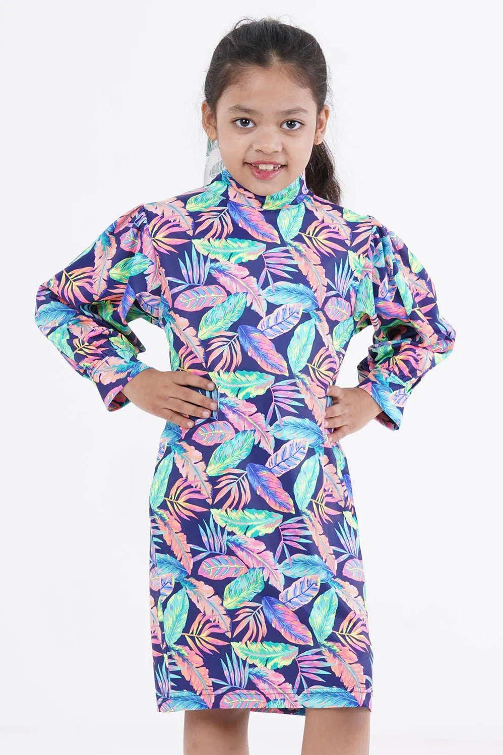 Girl's Dress (2-7Y) (Navy Printed)