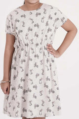 Girl's Dress (8-13Y) (Grey Printed)