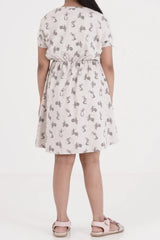 Girl's Dress (8-13Y) (Grey Printed)