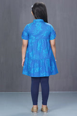 Girl's Dress (8-9Y) (Blue Printed)
