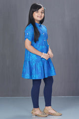Girl's Dress (8-9Y) (Blue Printed)