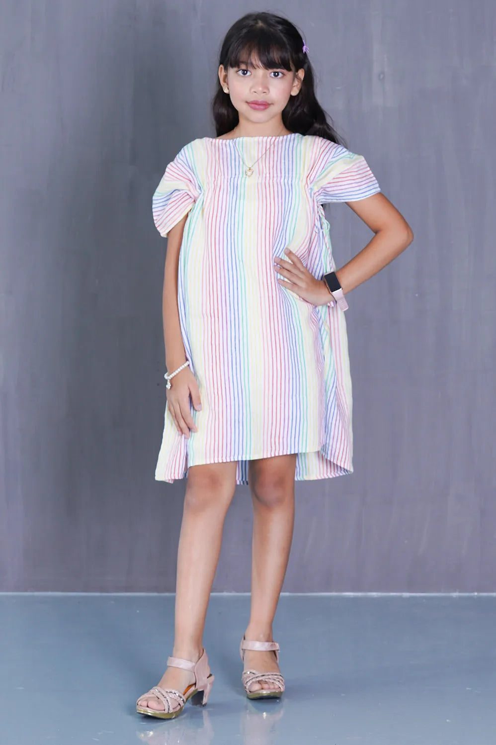 Girl's Dress (2-7Y) (Multi Stripe)