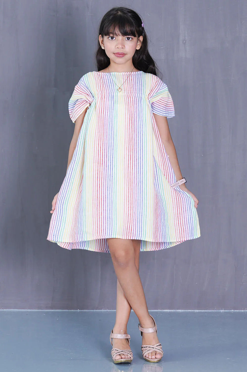 Girl's Dress (2-7Y) (Multi Stripe)