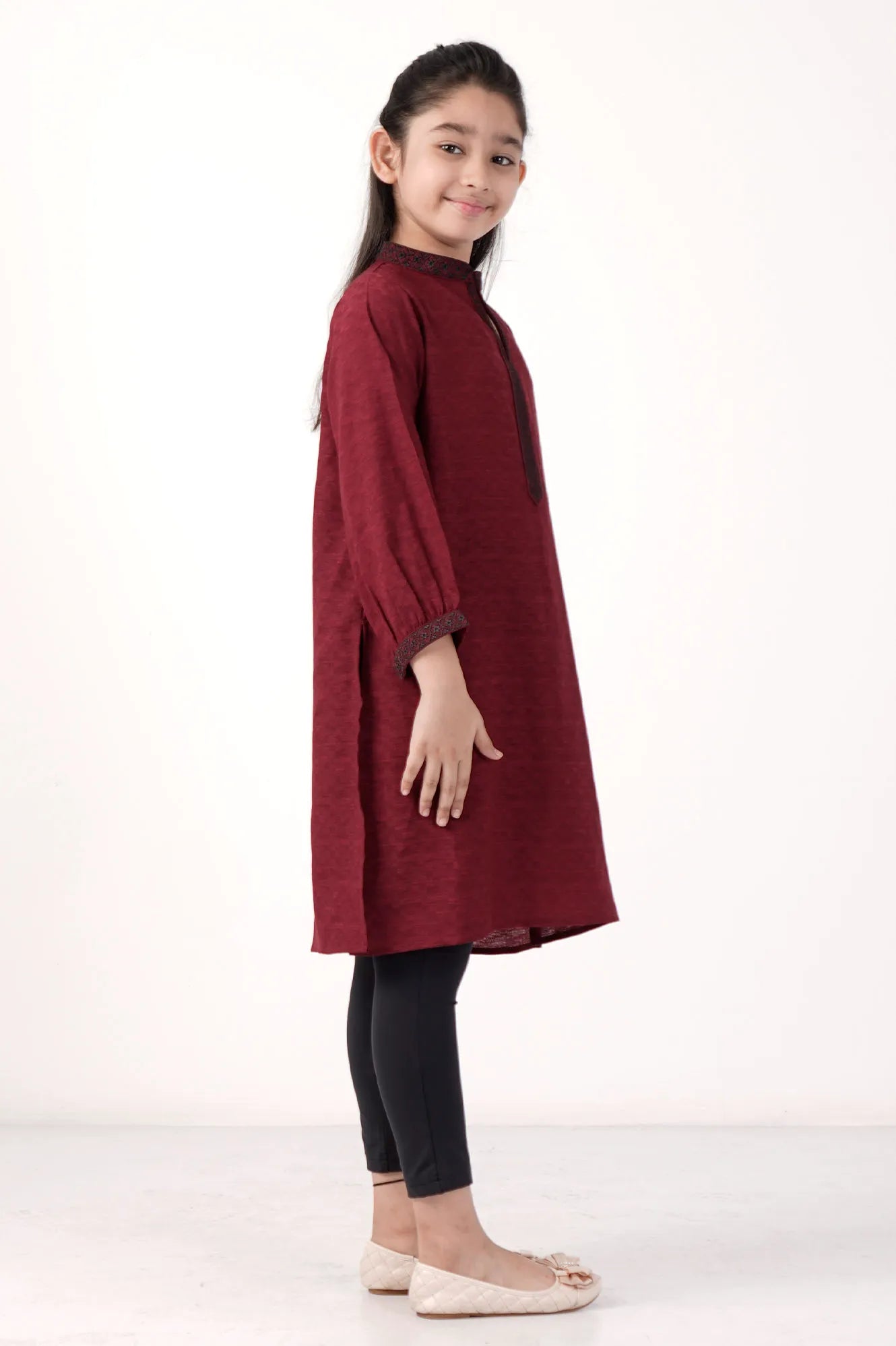 Girl's Ethnic Tops (2-7Y) (Maroon)