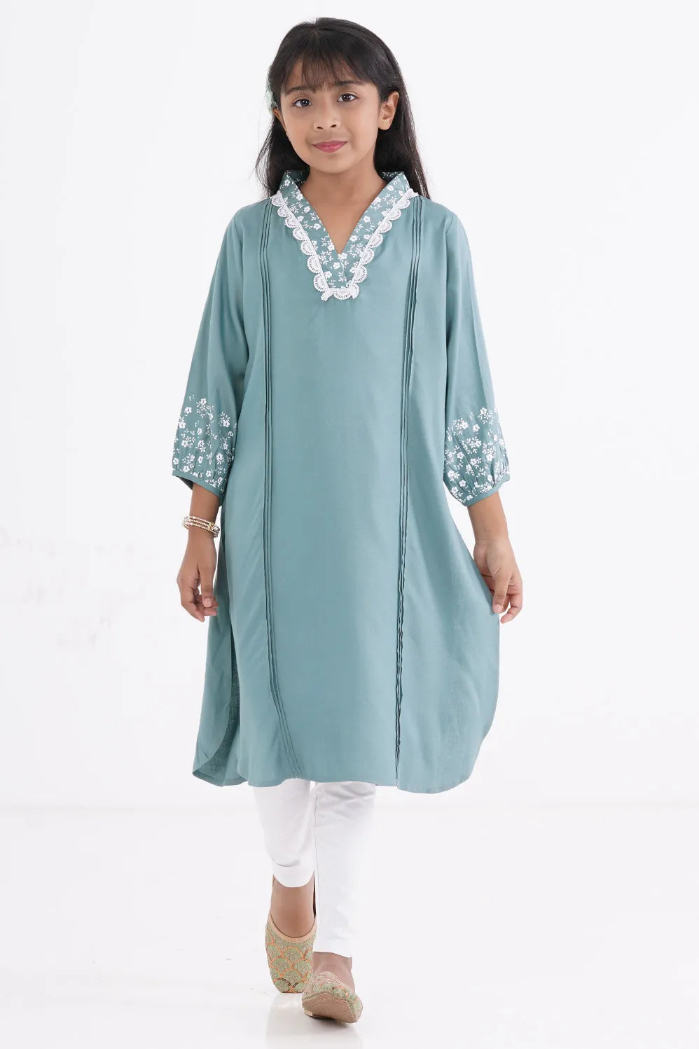 Girl's Ethnic Tops (8-13Y) (Sage)