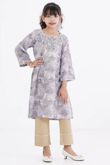 Girl's Ethnic Tops (8-13Y) (Grey)
